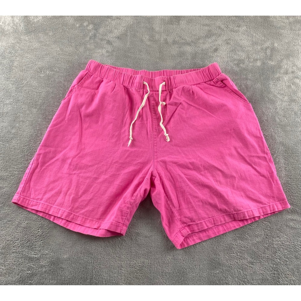 Chartou Womens Pink Cotton Elastic Waist Drawstring Casual Shorts XXL‎ FC6205